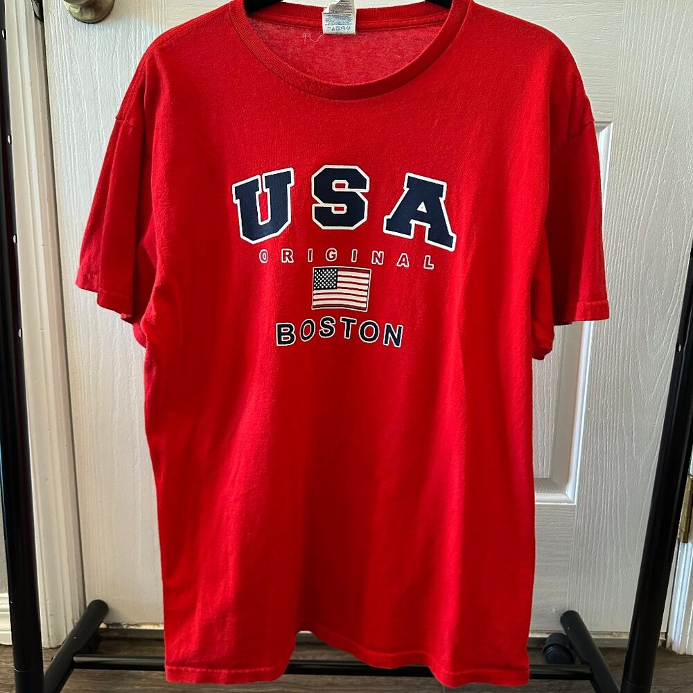 USA Original Boston Red Tee Shirt Size L